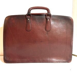 Vintage Elegant Brown Leather Briefcase work travel bag